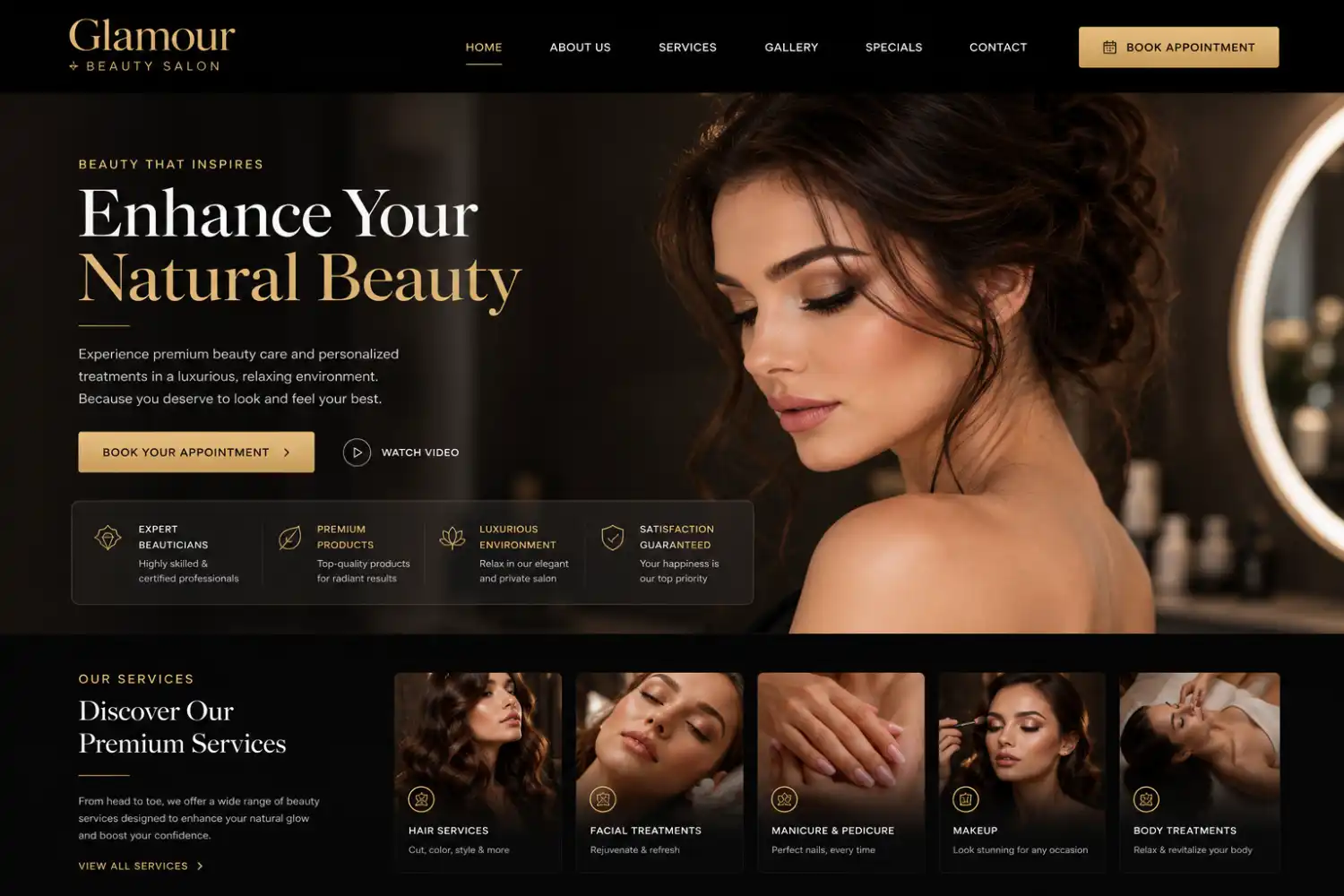Premium website after redesign