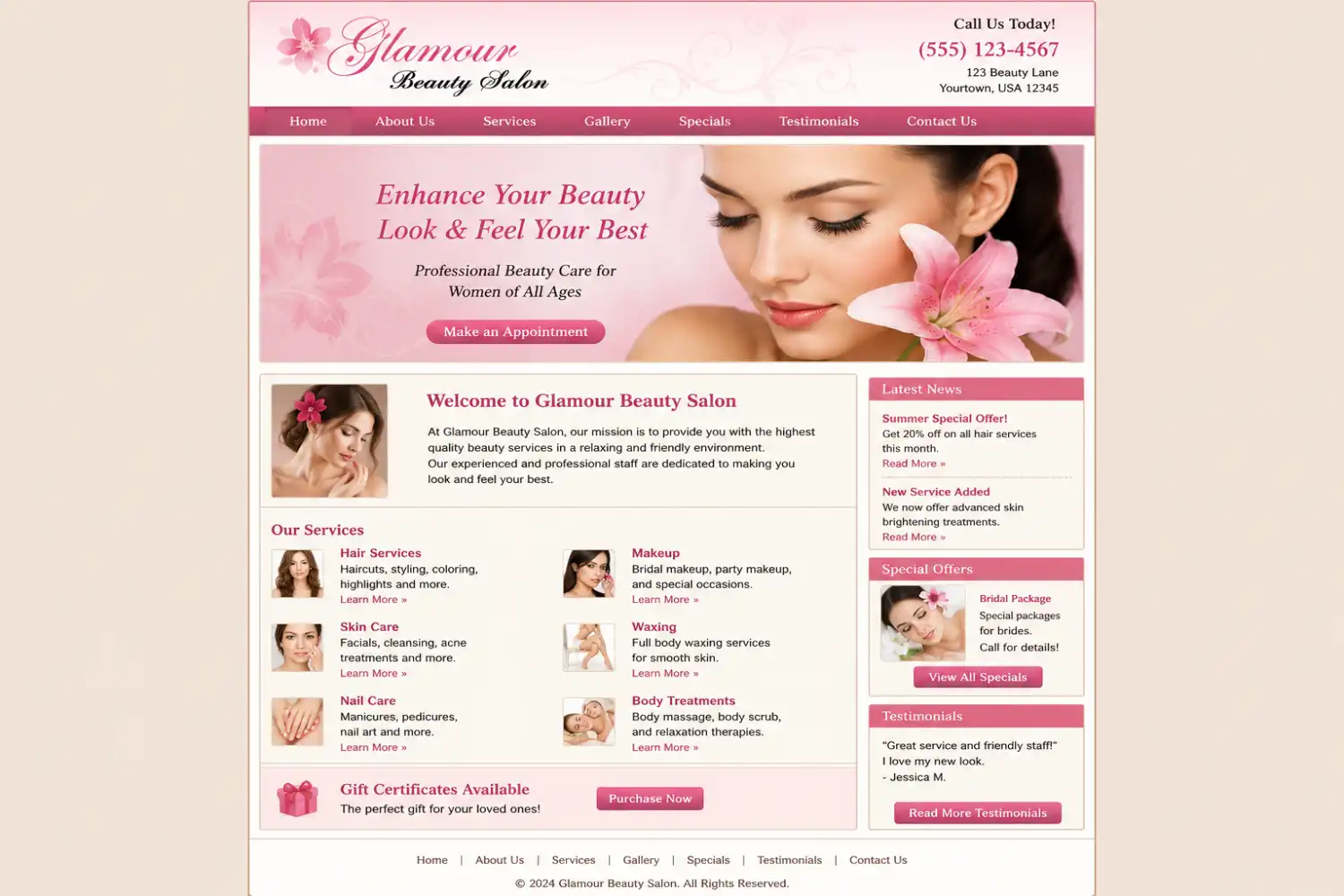 Outdated website before redesign